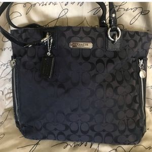 Coach Signature 237675 NS zip tote Black Jacquard